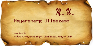 Mayersberg Ulisszesz névjegykártya